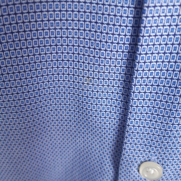 Alfred Sung SZ 16 100% Cotton Blue with White Men's Button Up Dress Shirt - Picture 13 of 14